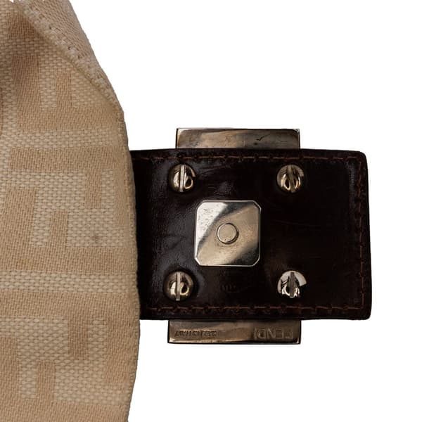 Pre-owned Fendi Zucca Canvas Mamma Forever Brown