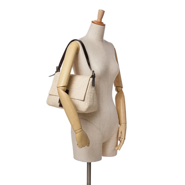 Pre-owned Fendi Zucca Canvas Mamma Forever Brown