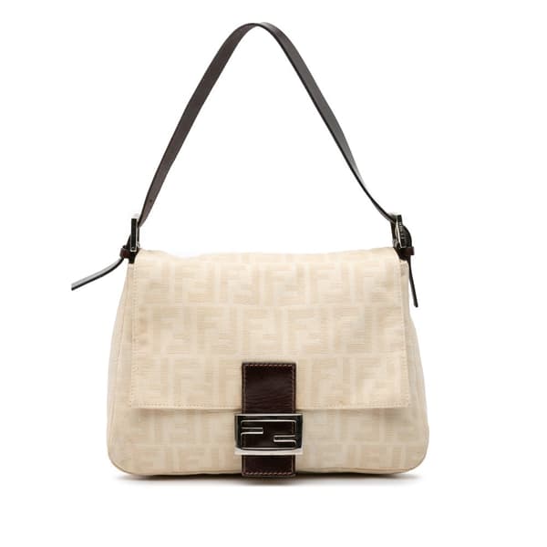 Pre-owned Fendi Zucca Canvas Mamma Forever Brown