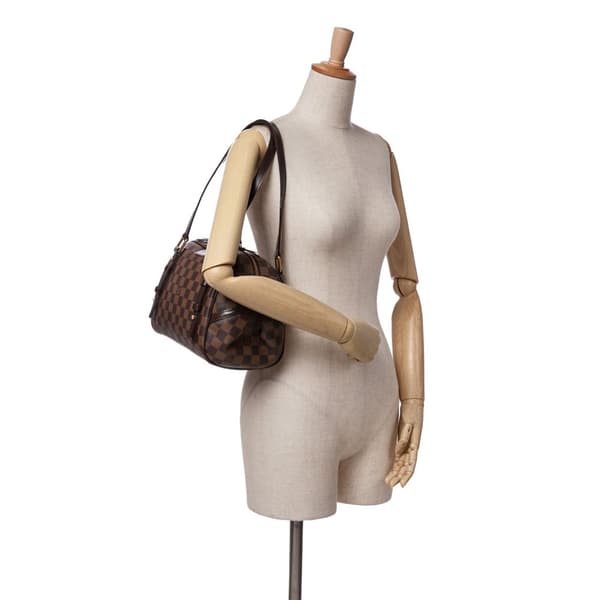 Pre-owned Louis Vuitton Damier Ebene Rivington PM Brown