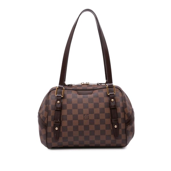 Pre-owned Louis Vuitton Damier Ebene Rivington PM Brown