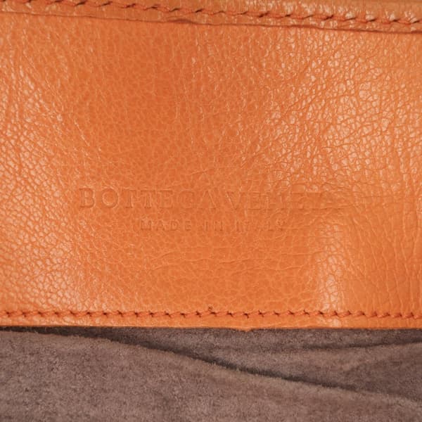 Pre-owned Bottega Veneta Nappa Intrecciato Flap Shoulder Bag Orange