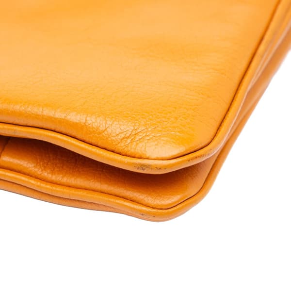 Pre-owned Bottega Veneta Nappa Intrecciato Flap Shoulder Bag Orange