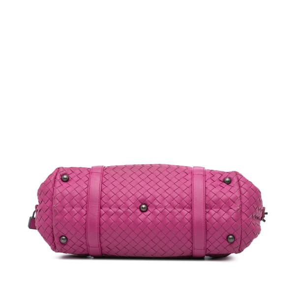 Pre-owned Bottega Veneta Nappa Intrecciato Montaigne Shoulder Bag Pink