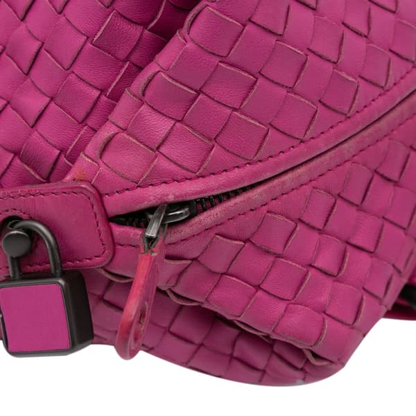 Pre-owned Bottega Veneta Nappa Intrecciato Montaigne Shoulder Bag Pink