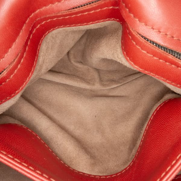 Pre-owned Bottega Veneta Small Nappa Intrecciato Olimpia Shoulder Bag Red