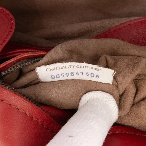 Pre-owned Bottega Veneta Small Nappa Intrecciato Olimpia Shoulder Bag Red