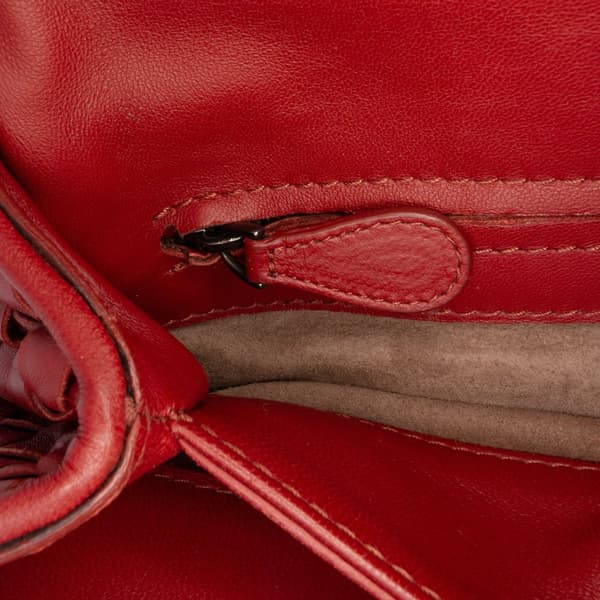 Pre-owned Bottega Veneta Small Nappa Intrecciato Olimpia Shoulder Bag Red