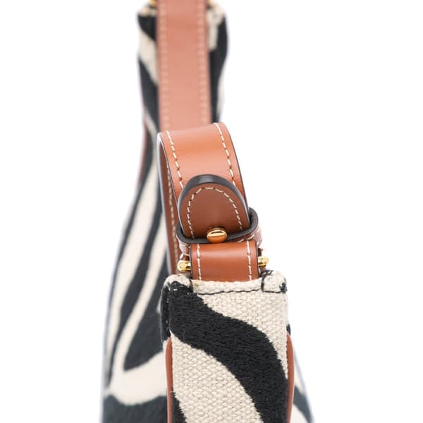 Pre-owned Celine Zebra Print Canvas Ava Shoulder Bag Brown