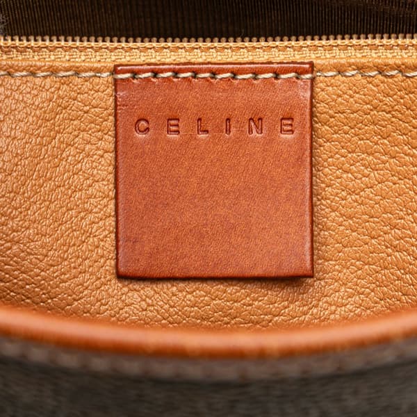 Pre-owned Celine Macadam Coated Canvas Shoulder Bag Brown