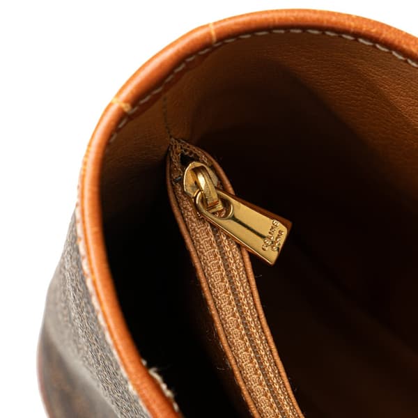 Pre-owned Celine Macadam Coated Canvas Shoulder Bag Brown
