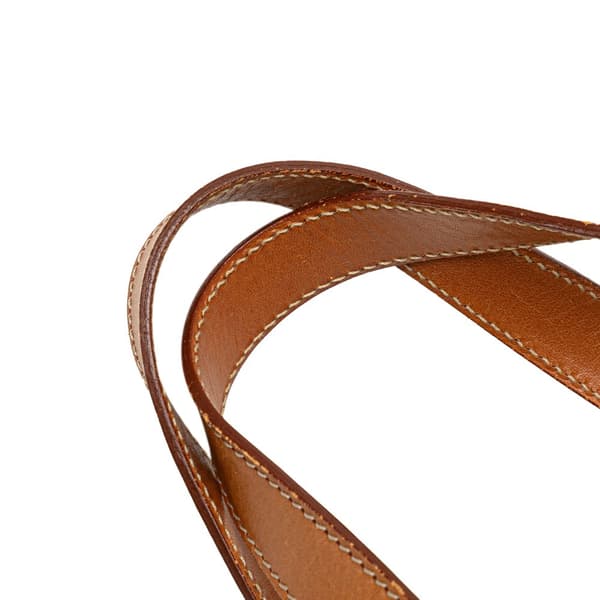 Pre-owned Celine Macadam Coated Canvas Shoulder Bag Brown