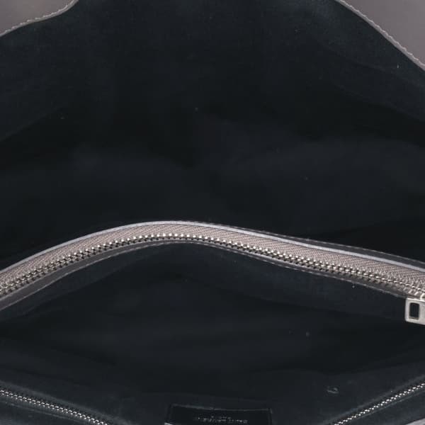 Pre-owned Saint Laurent Large Leather Monogram Matelasse LouLou Shoulder Bag Gray