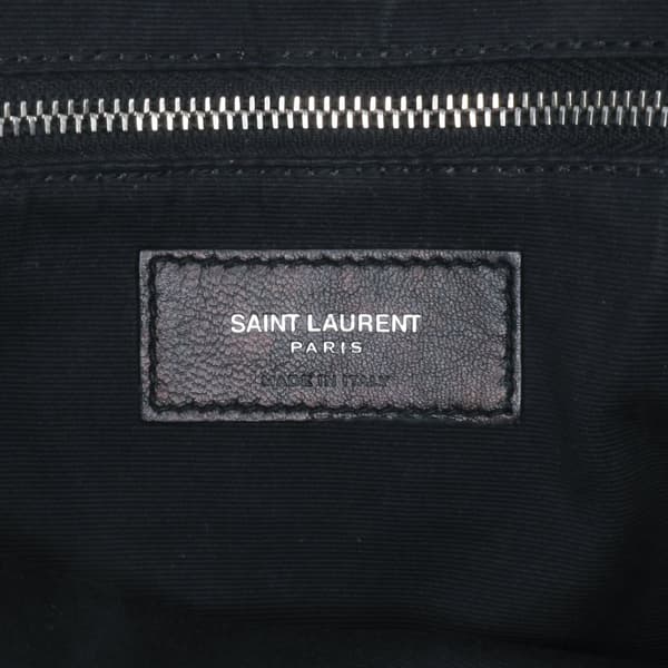 Pre-owned Saint Laurent Large Leather Monogram Matelasse LouLou Shoulder Bag Gray