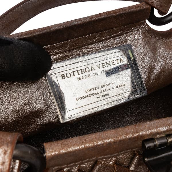 Pre-owned Bottega Veneta Limited Edition Intrecciato Frame Shoulder Bag Brown
