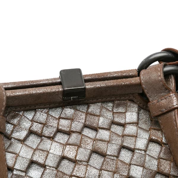 Pre-owned Bottega Veneta Limited Edition Intrecciato Frame Shoulder Bag Brown