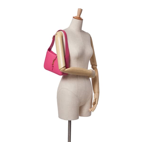 Pre-owned Saint Laurent Leather Le 5 a 7 Shoulder Bag Pink