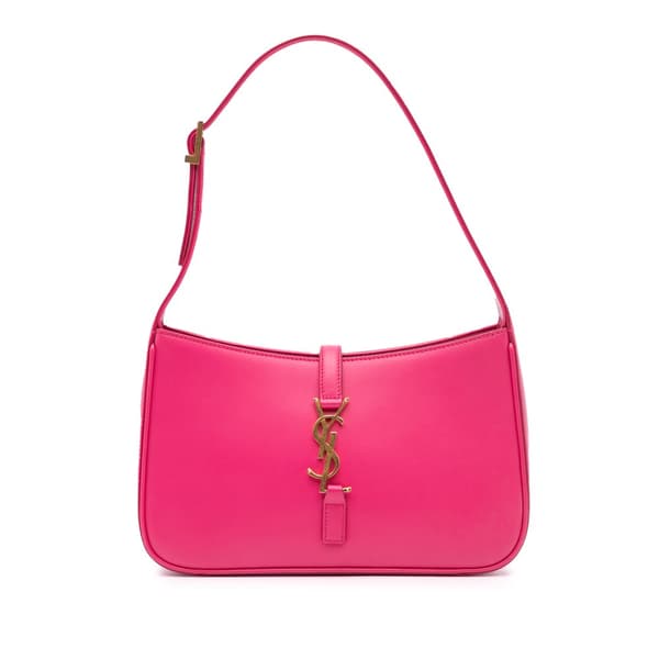 Pre-owned Saint Laurent Leather Le 5 a 7 Shoulder Bag Pink