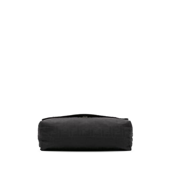 Pre-owned Fendi Zucca Canvas Flap Shoulder Bag Black
