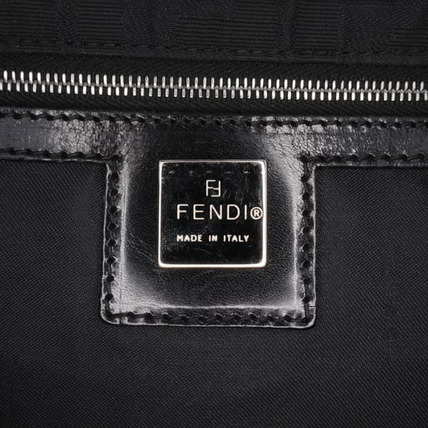 Pre-owned Fendi Zucca Canvas Flap Shoulder Bag Black