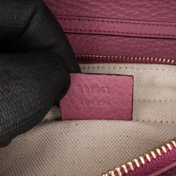 Pre-owned Gucci Pebbled Calfskin Piston Broadway Evening Bag Pink