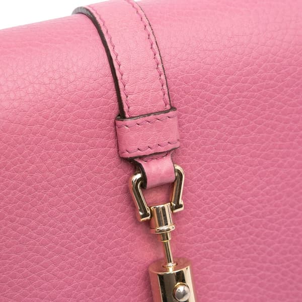 Pre-owned Gucci Pebbled Calfskin Piston Broadway Evening Bag Pink
