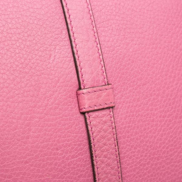 Pre-owned Gucci Pebbled Calfskin Piston Broadway Evening Bag Pink