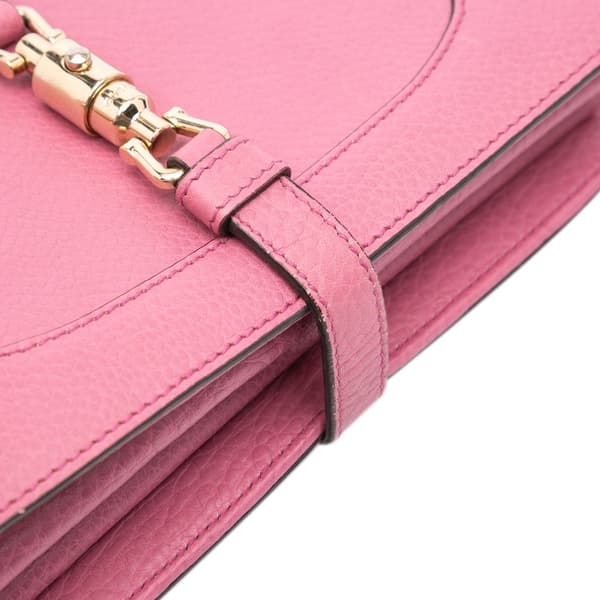 Pre-owned Gucci Pebbled Calfskin Piston Broadway Evening Bag Pink