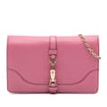 Miniatyrbild 1 av 10: Pre-owned Gucci Pebbled Calfskin Piston Broadway Evening Bag Pink