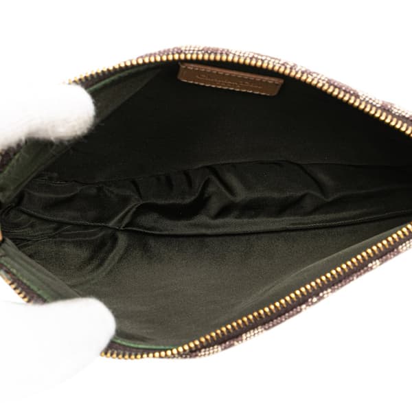 Pre-owned Dior Mini Diorissimo Canvas Saddle Pochette Brown