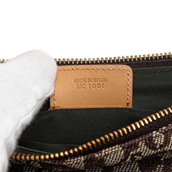 Pre-owned Dior Mini Diorissimo Canvas Saddle Pochette Brown
