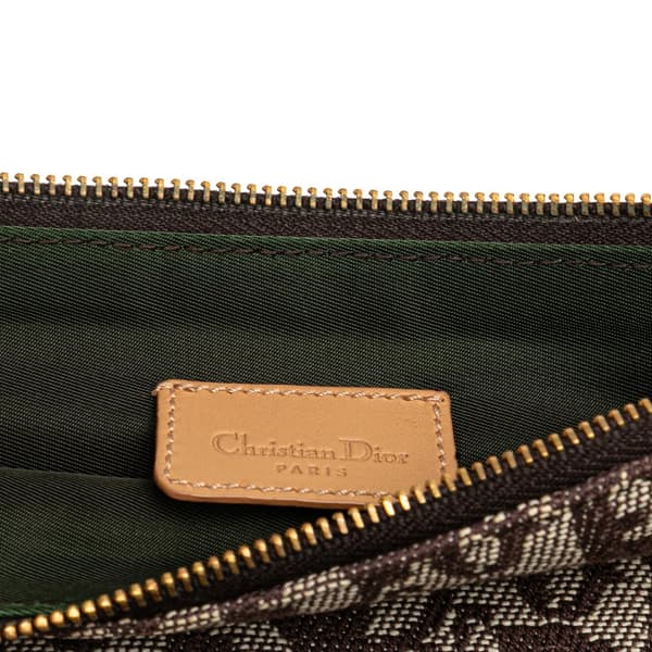 Pre-owned Dior Mini Diorissimo Canvas Saddle Pochette Brown