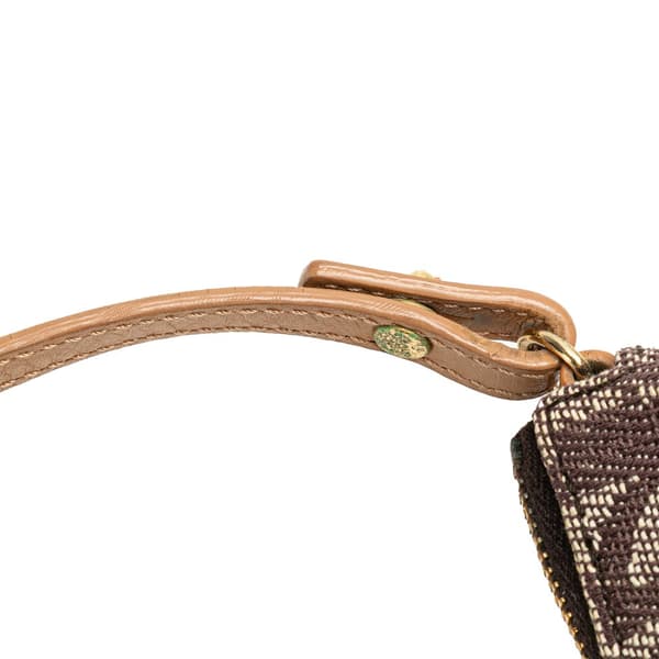Pre-owned Dior Mini Diorissimo Canvas Saddle Pochette Brown