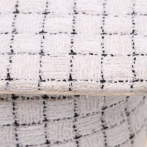 Pre-owned Chanel Small Tweed and Resin Zipped Shopping Bag White