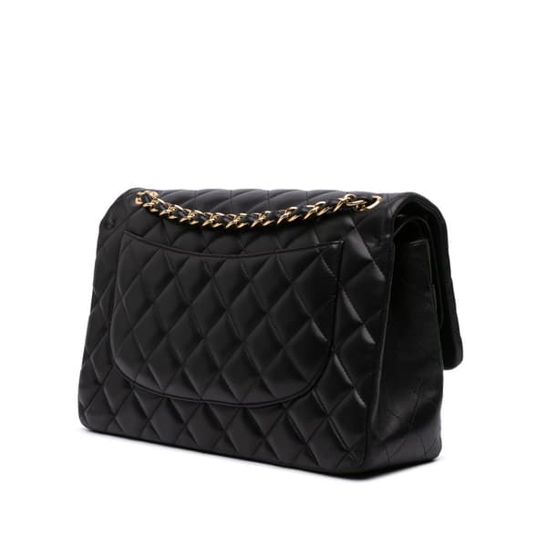 Pre-owned Chanel Jumbo Classic Lambskin Double Flap Black