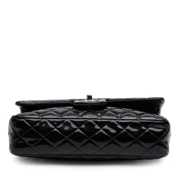 Pre-owned Chanel Medium Classic Patent Double Flap Black