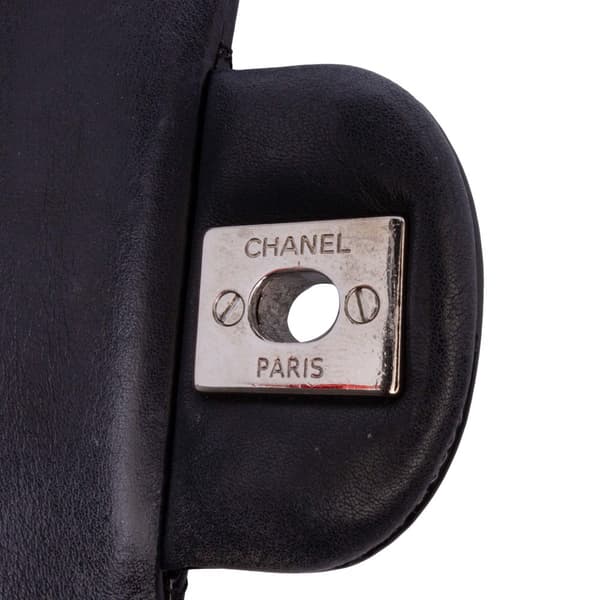 Pre-owned Chanel Medium Classic Patent Double Flap Black