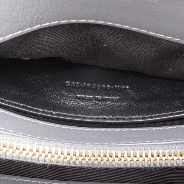 Pre-owned Saint Laurent Small Suede Loulou Shoulder Bag Gray