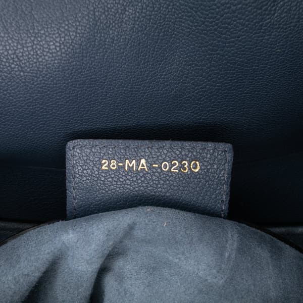Pre-owned Dior Leather Saddle Bag Blue