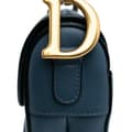 Miniatyrbild 9 av 10: Pre-owned Dior Leather Saddle Bag Blue