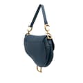 Miniatyrbild 2 av 10: Pre-owned Dior Leather Saddle Bag Blue