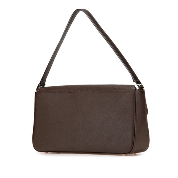 Pre-owned Burberry Leather Flap Shoulder Bag Brown