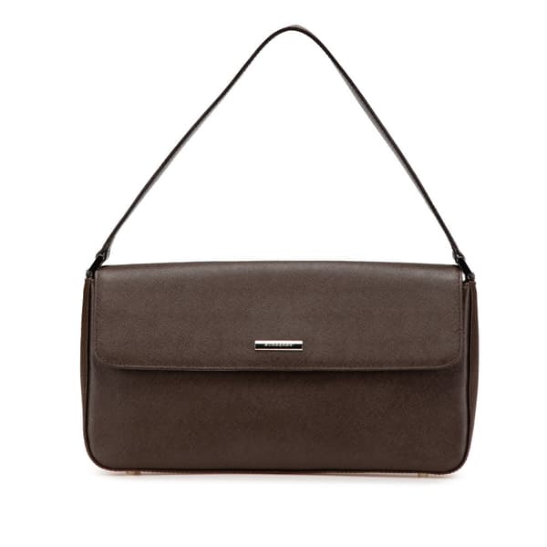 Pre-owned Burberry Leather Flap Shoulder Bag Brown