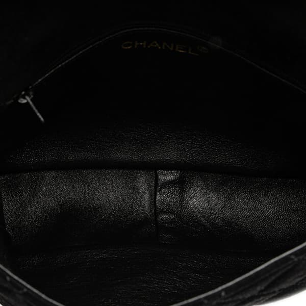 Pre-owned Chanel CC Quilted Suede Shoulder Bag Black