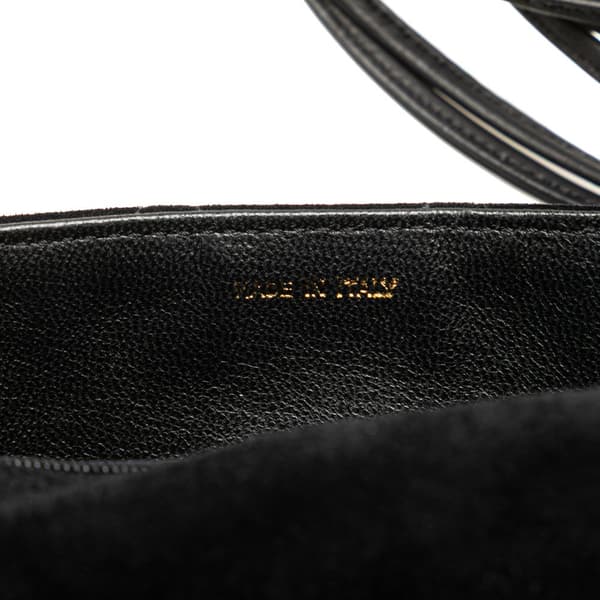 Pre-owned Chanel CC Quilted Suede Shoulder Bag Black