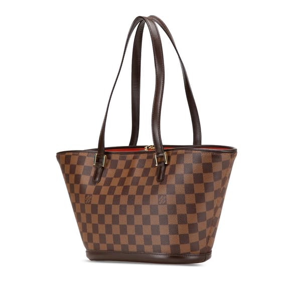 Pre-owned Louis Vuitton Damier Ebene Manosque PM Brown
