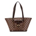 Miniatyrbild 1 av 10: Pre-owned Louis Vuitton Damier Ebene Manosque PM Brown