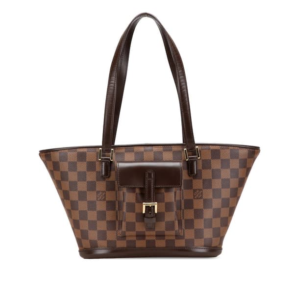 Pre-owned Louis Vuitton Damier Ebene Manosque PM Brown