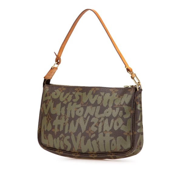 Pre-owned Louis Vuitton Stephen Sprouse Monogram Graffiti Pochette Accessoires Brown
