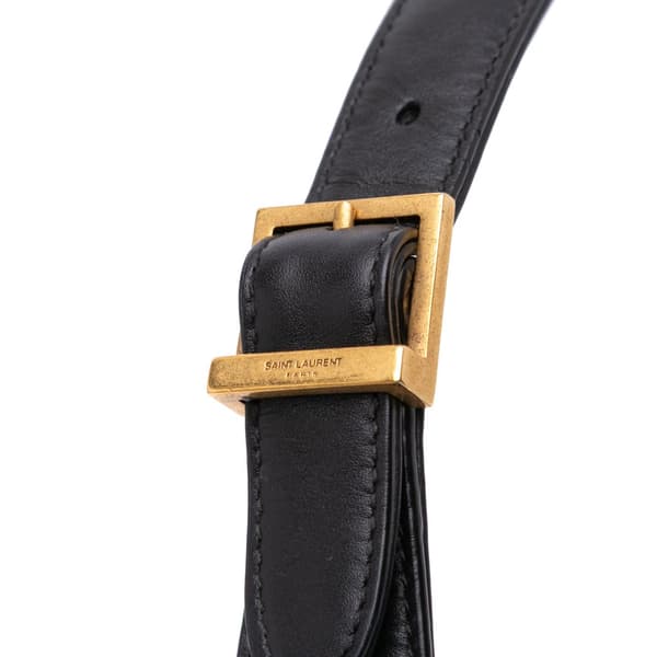 Pre-owned Saint Laurent Smooth Calfskin Le 5 a 7 Hobo Black
